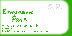 benjamin purr business card