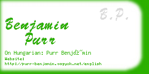 benjamin purr business card